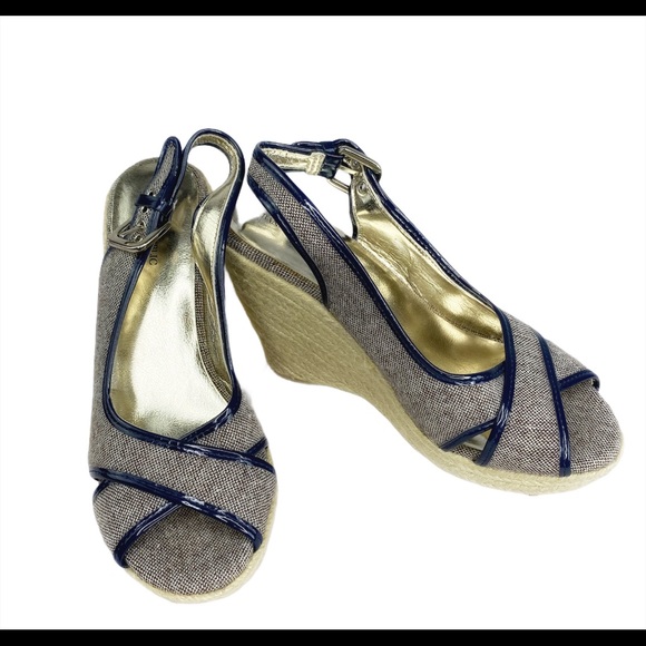 Banana Republic Blue Platform Wedge Heels - Picture 1 of 3